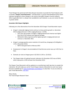 OREGON TRAVEL BAROMETER - Dean Runyan Associates
