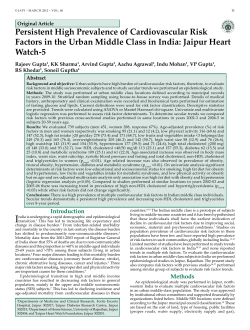 Persistent High Prevalence of Cardiovascular Risk Factors in