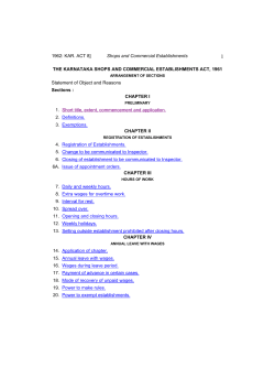 Karnataka Shops and Commercial Establishments Act, 1961