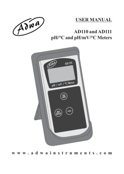 USER MANUAL AD110 and AD111 pH/&deg;C and