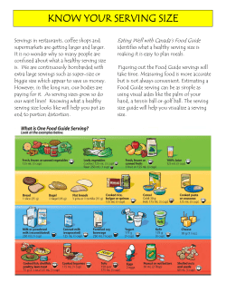 Know Your Serving Size - Westgate Mennonite Collegiate