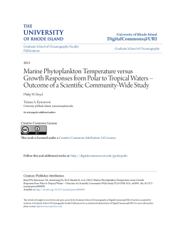 Marine Phytoplankton Temperature versus Growth Responses from