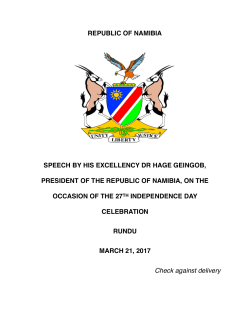 speech by his excellency dr hage geingob, president of the