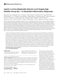 Aspirin&prime;s Active Metabolite Salicylic Acid Targets High Mobility