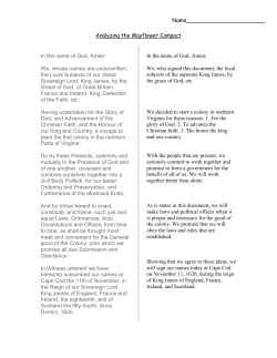 The Mayflower Compact and the Orders of Connecticut