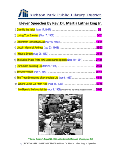 Eleven Speeches by Rev. Dr. Martin Luther King Jr.