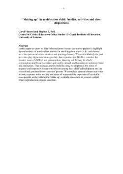 Drawing on an ESRC funded study of middle class families