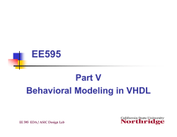 Part V Behavioral Modeling in VHDL