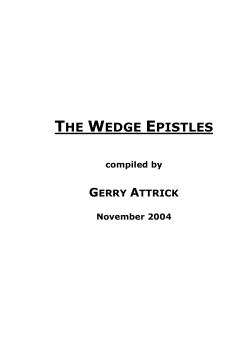 Chapter 1 – The Wedge History