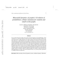 Mean field dynamics of graphs I: Evolution of probabilistic cellular