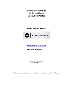 Executive Pastor Solid Rock Church