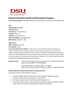 Physical Education Health and Recreation Program