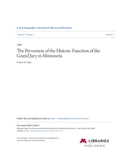 The Perversion of the Historic Function of the Grand Jury in Minnesota