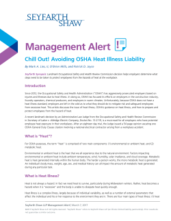 Chill Out! Avoiding OSHA Heat Illness Liability