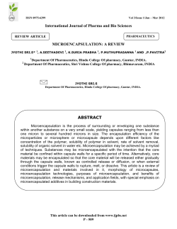 Microencapsulation - International Journal of Pharma and Bio