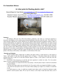At what point do floating plastics sink?