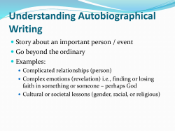 Autobiographical Writing