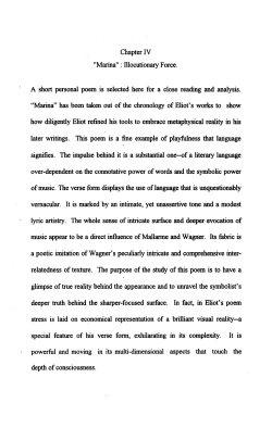 Chapter IV "Marina": Illocutionary Force. A short personal poem is