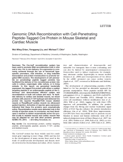 Genomic DNA recombination with cellpenetrating peptidetagged cre
