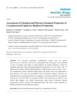 Assessment of Chemical and Physico