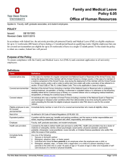 Family and Medical Leave - Policy 6.05