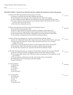 General Chemistry PHS 1015 Practice Exam 4