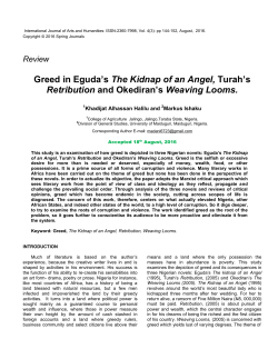 Greed in Eguda`s The Kidnap of an Angel, Turah`s Retribution and