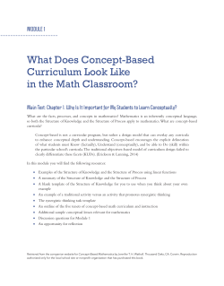 What Does Concept-Based Curriculum Look Like in the Math