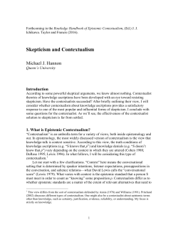 Skepticism and Contextualism