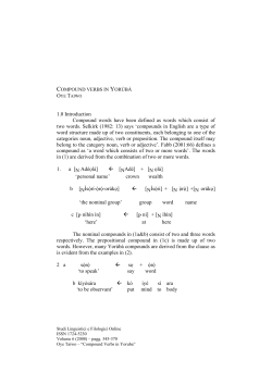1.0 Introduction Compound words have been defined as