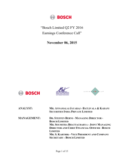 Q2CY16 Earnings Conference Call