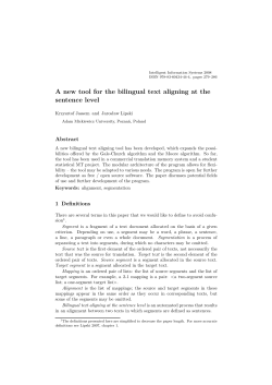 A new tool for the bilingual text aligning at the sentence level