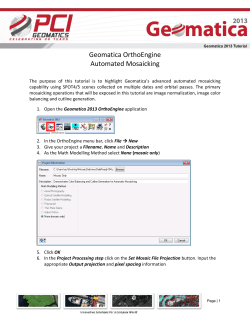Geomatica OrthoEngine Automated Mosaicking