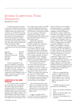 InvIsIble CompetItIon: thInk DIfferently