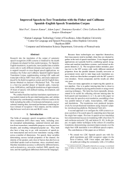 Improved Speech-to-Text Translation with the Fisher