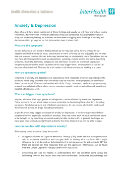 Anxiety and depression