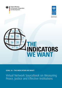 the indicators we want goal 16 &ndash; the indicators we want