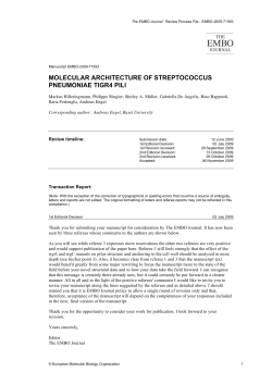 molecular architecture of streptococcus pneumoniae tigr4 pili