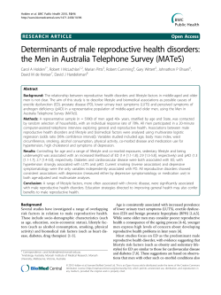 Determinants of male reproductive health disorders: the Men in