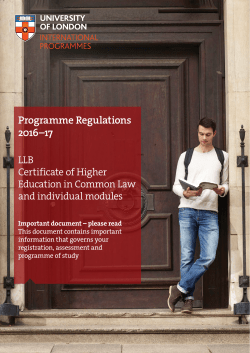 Programme Regulations 2016&ndash;17