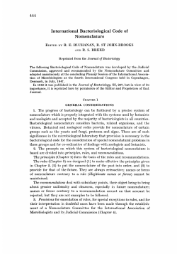 International Bacteriological Code of Nomenclature