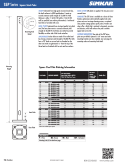 SSP Series Square Steel Poles Square Steel Pole Ordering