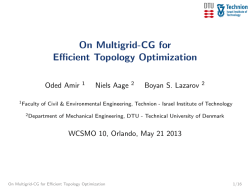 On Multigrid-CG for efficient topology optimization. WCSMO 10