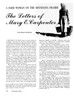 A farm woman on the Minnesota prairie : the letters of Mary E