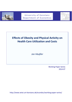 Effects of Obesity and Physical Activity on Health Care Utilization