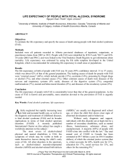 life expectancy of people with fetal alcohol syndrome