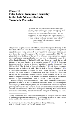 False Labor: Inorganic Chemistry in the Late Nineteenth