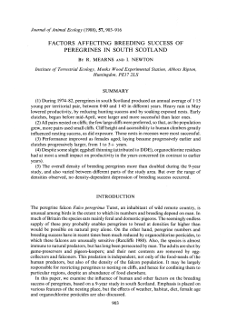 Factors Affecting Breeding Success of Peregrines in South Scotland