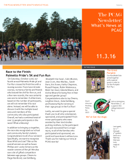 The PCAG Newsletter - Palmetto Christian Academy