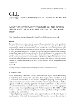 IMPACT ON INVESTMENT PROJECTS ON THE SPATIAL ORDER